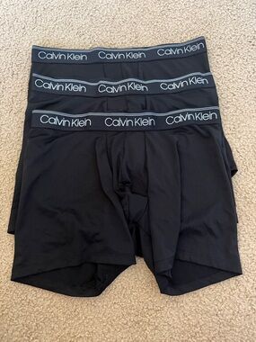 Calvin Klein Black Boxer Briefs Set of 3 with Logo Waistband